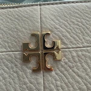 Tory Burch Gold Accent Cream Clutch